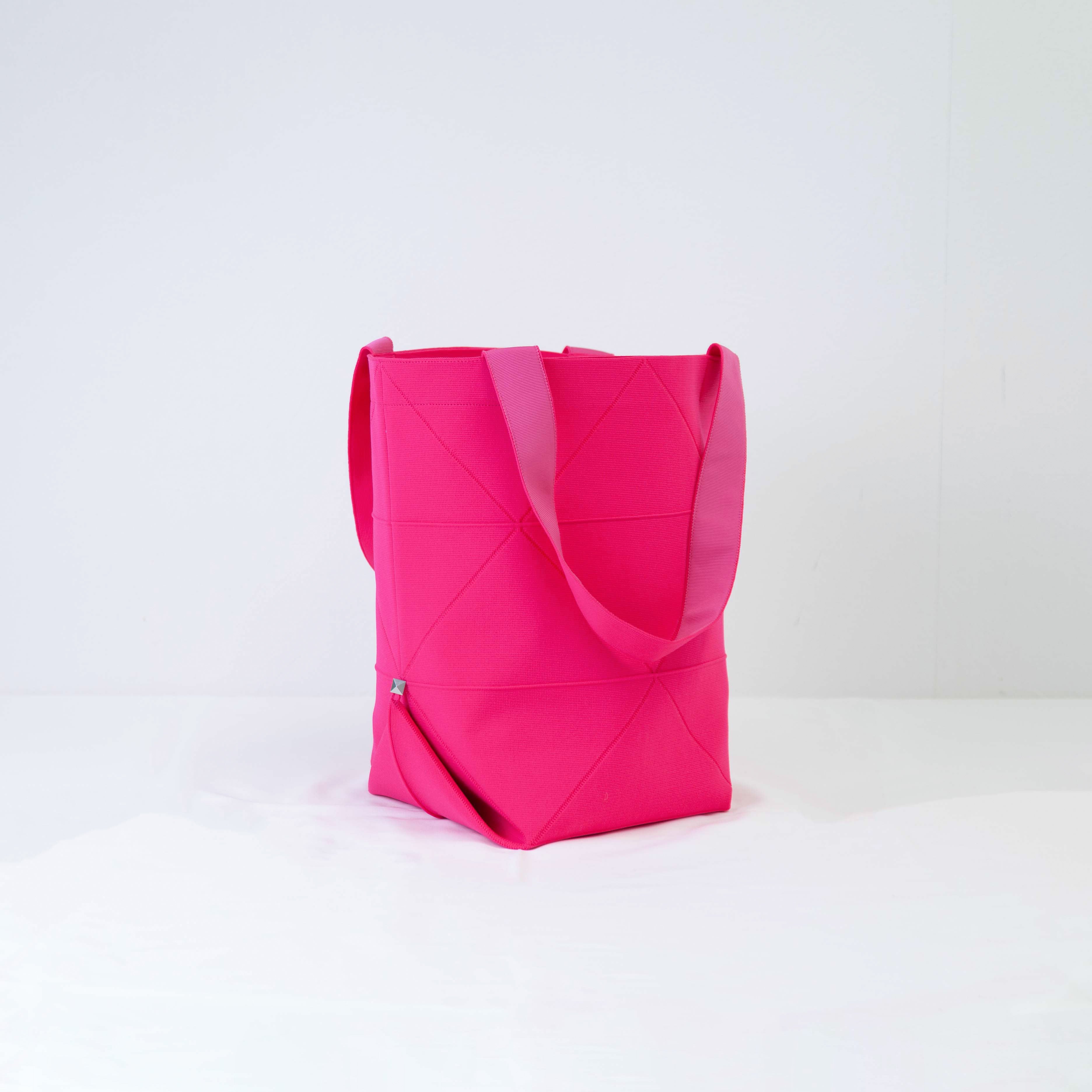 amicom」ORIGAMI KNIT BAG-PINK折り紙バッグ